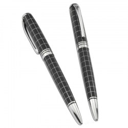 Στυλό μεταλλικό με καρώ κορμό - Μ 4354